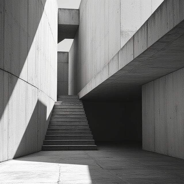 Abstract brutalist architecture detail